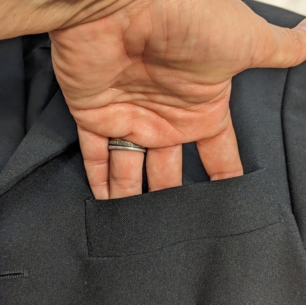 Sisley single breasted black suit jacket size 48 - Picture 7 of 9